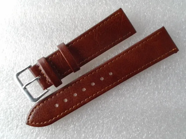 Bracelet montre en cuir marron 20 mm
