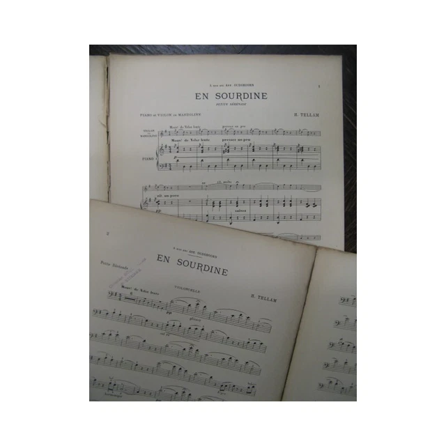 TELLAM Heinrich En Sourdine Violoncelle Piano 1899 3