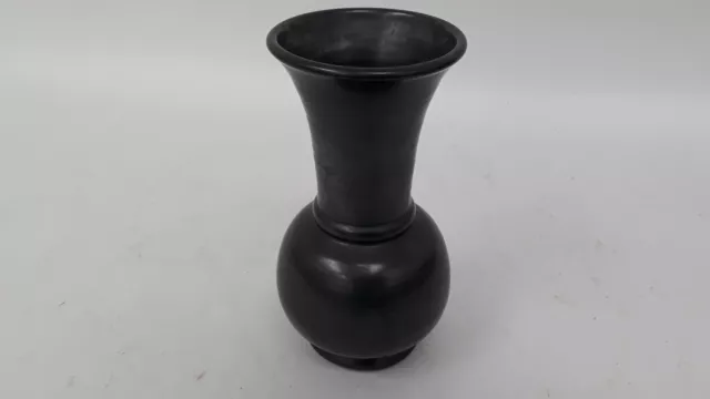 Vintage Prinknash Pottery Vase Pewter Gun Metal Dark Grey 24cm Tall