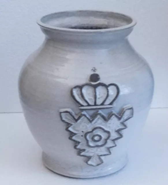 Seltene große alte Keramik Vase Bückeburg Wappen Schloß Handarbeit 24cm