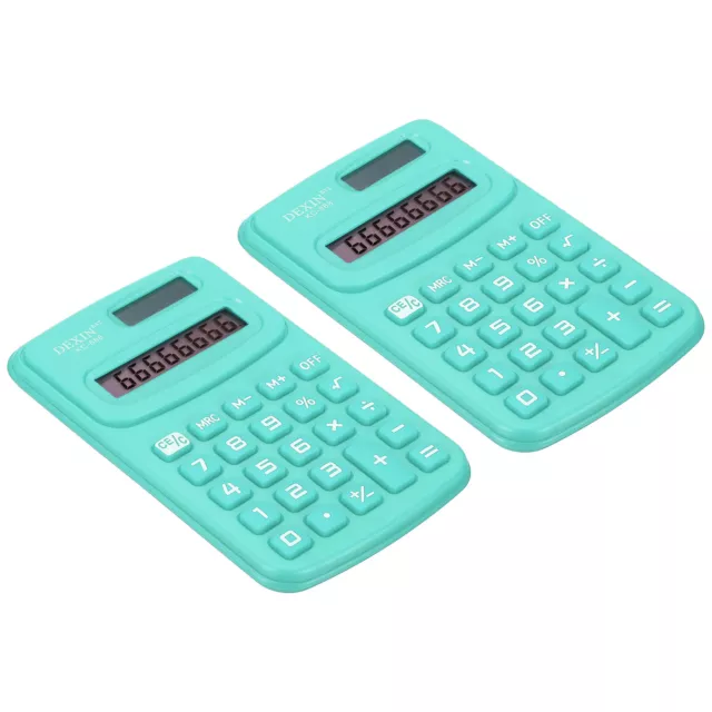 2Pcs Pocket Size Mini Calculator 8 Digit Power Calculator Navy Blue