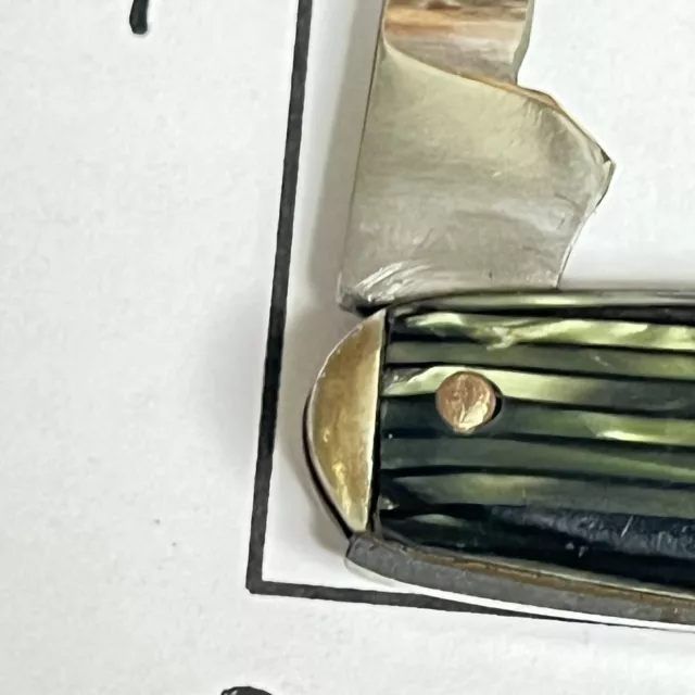 Vintage John Primble Belknap Dual Blade Pocket Folding Knife Green (#138) 3