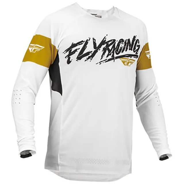 NEW Fly Racing Evolution DST Brazen White/Gold/Black Motocross Dirt Bike Jersey