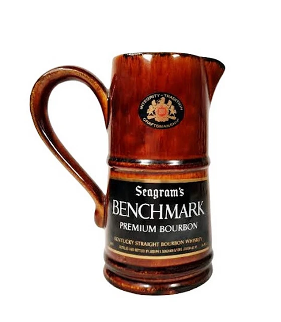 Vintage Seagram's Benchmark Premium Kentucky Bourbon Advertising Water Pitcher