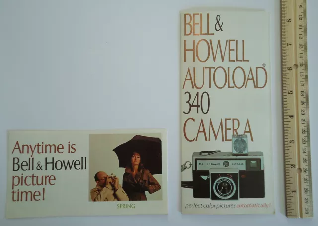 Bell & Howell Autoload 340 Camera Vintage 2 Folders Poster Advertising