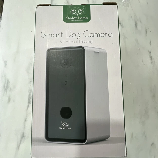 Cámara inteligente para perro Owlet para hogar con golosinas (NEGRA)
