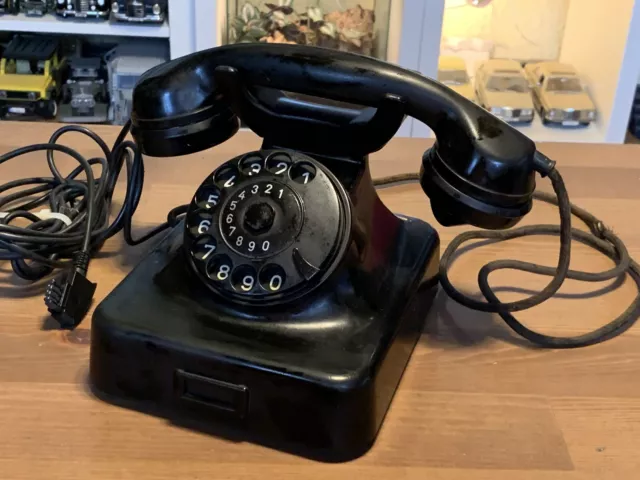 Wählscheibentelefon w48 Deutsche Post mit TAE-Stecker Bakelit Vintage Retro