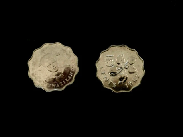 Swaziland 5 CENTS KM-40.2 1992 RARE "Magnetic Nickel Steel" LILY KING UNC COIN