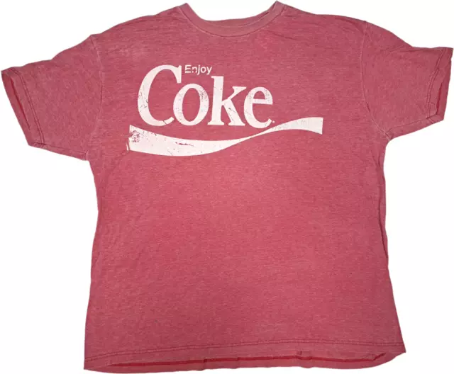 Enjoy Coke Coca-Cola Vintage Distressed Look Men’s T-Shirt Red 2XL