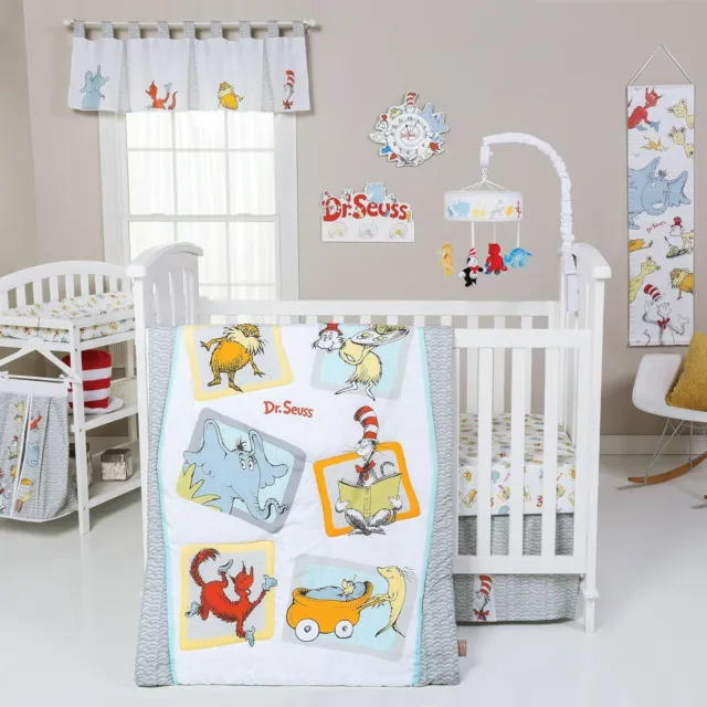 Crib Bedding Set Dr. Seuss Friends 5 Piece (Refer to list below) Multicolor