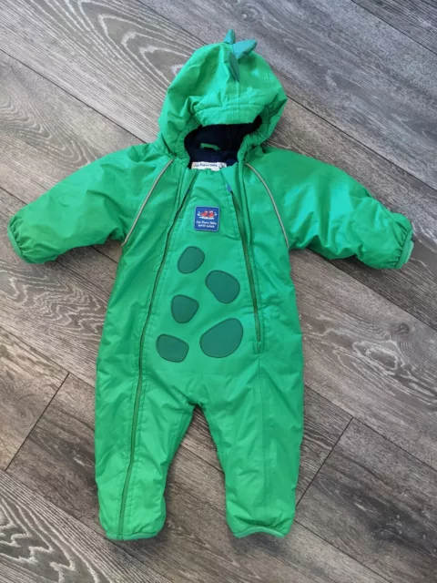 YMaman JoJo Bebe Splish Splash Waterproof Lined Pram Suit 6-9m dinosaur Green y