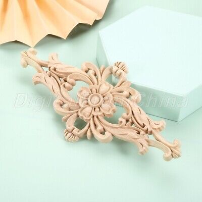 Wood Floral Carved Decal Woodcarving Cabinet Wall Door Furniture Onlay Applique