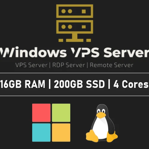 USA Windows VPS Server / RDP Server / VPS Hosting 16GB RAM 200GB SSD 12 Month