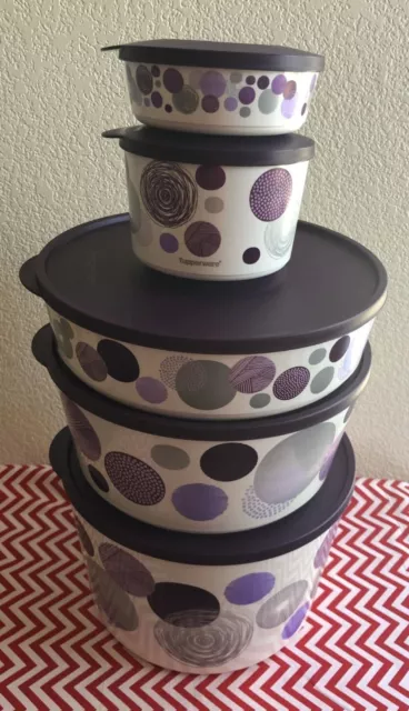 Tupperware Large Container Stack & Store Seal Ilumina Bowls Set of