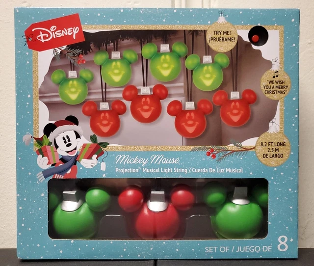DISNEY CHRISTMAS MICKEY Mouse Projection 8L Musical Light String New