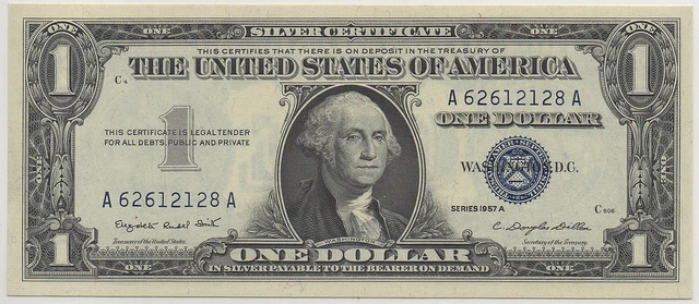 Series 1957-A $1 Silver Certificate, Block AA, CU