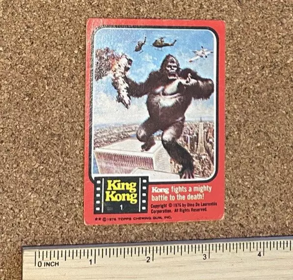 Vintage 1976 Scanlens King Kong Movie Trading Cards Scanlens Rare Card #1 In Exc