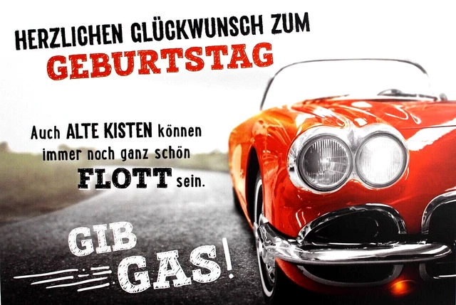 LUSTIGE GEBURTSTAGSKARTE GIB Gas Karte Mann Frau Geburtstag
