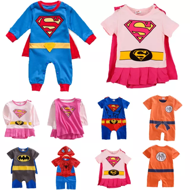 Kids Toddler Baby Boys Girls Superhero Costume Jumpsuit Romper Cosplay Party AU∝ 3