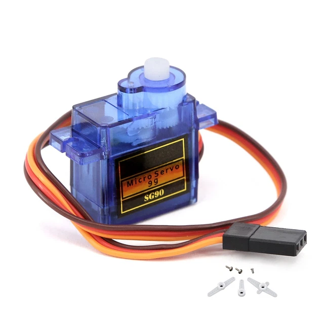 MMOBIEL Kit de microservomotor 55 g 90° para dron RC /Coche/Aeroplano/Helicóptero/Vehículos/Robots/Compatible con proyectos Arduino y Raspberry Pi Incl. tornillos y 4 servobrazos