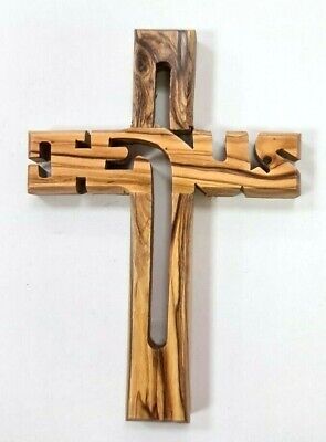 Nice Cross Jesus olive wood figure hand carved holy land Bethlehem gift 15 cm