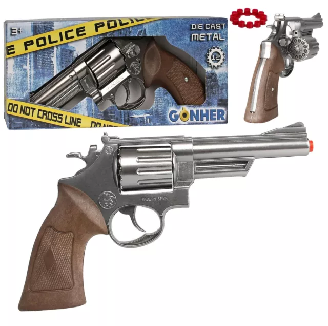 PISTOLET POLICE EN Métal Revolver Jouet Avec 12 Coups Cup Gun EUR
