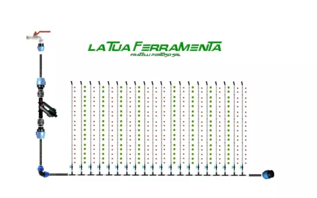 KIT IMPIANTO IRRIGAZIONE IV COMPLETO ALA GOCCIOLANTE a GOCCIA ORTAGGI POMODORO