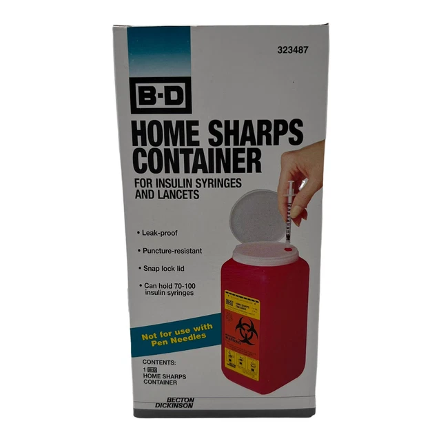 BD Home Sharps Container For Insulin Syringes Pen  70 - 100