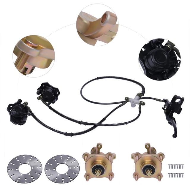 Front Steering 4 Stud Wheel Hub Disc Brake Caliper Quad ATV Go Kart 125cc-250cc