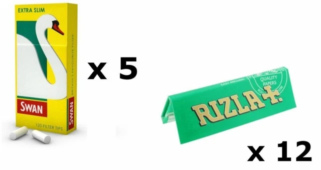 Swan Green Rolling papers and Swan Extra Sli Filter Tips (600