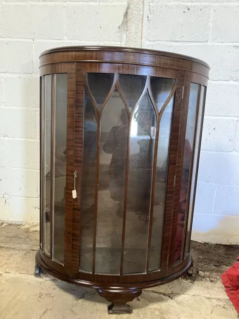 Early Edwardian Mahogany Bow Front Display Cabinet