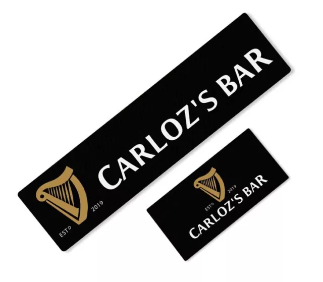 Personalised Guinness Beer Label Bar Runner Ideal For Home Pub Beer Mat Occasion 2