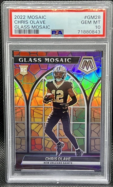2022 Mosaic Chris Olave Glass Mosaic SSP Saints Rookie RC PSA 10 Gem Mint 2022 Mosaic Chris Olave Glass Mosaic SSP Saints Rookie RC PSA 10 Gem Mint