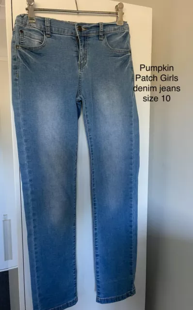 Girls Denim Jeans x 4 size 10-12 Just Jeans/Pumpkin Patch Blue/Black 3