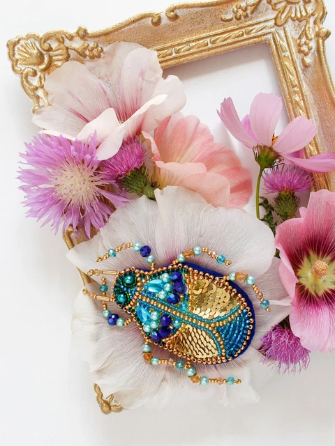 "Hazlo tú mismo Kit de fabricación de joyas Broche alfiler ""Azurita"" broches hechos a mano cuentas de colección