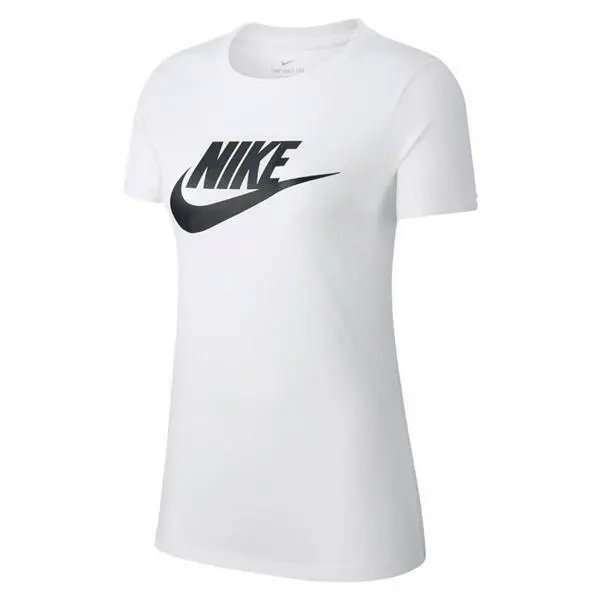 Maglia Nike Donna Bv6169 100 Bianco Nero T-Shirt Mezze Maniche Girocollo Nuova