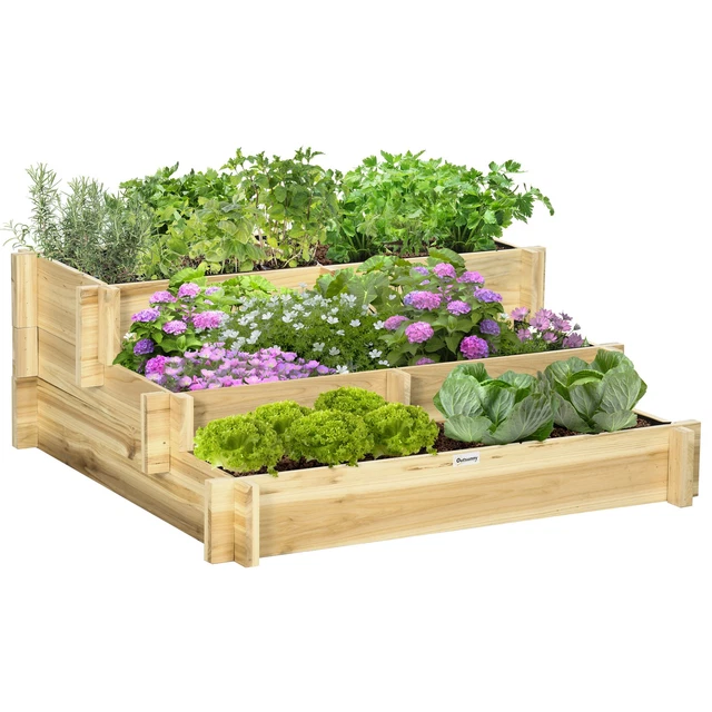 Letto Da Orto Rialzato Con Serra - 121x55x117 Cm In Legno E PE, Perfetto Per Fiori E Verdure - Foto 13