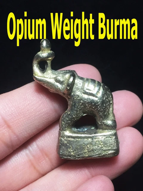 Opium Weight Thai Amulet  Siam Currency Elephant Antique  Burma Buddha