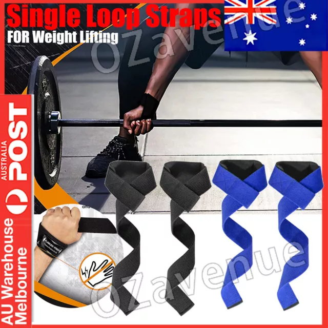 Single Loop Weight Lifting Straps Gym Training Wrist Strength Support Bar Strap