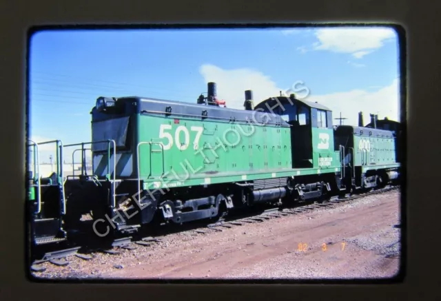 Original '82 Kodachrome Slide BN Burlington Northern 507 NW2 @ C&LC Denver 36C35