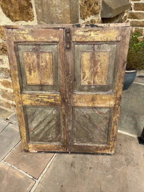 Pair Of Small Antique Hardwood Doors Used As Photography Background