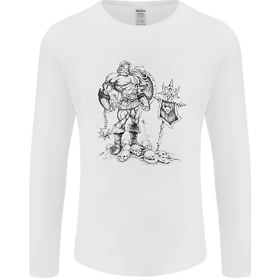Viking Warior Skull Thor Odin Valhalla MMA Mens Long Sleeve T-Shirt