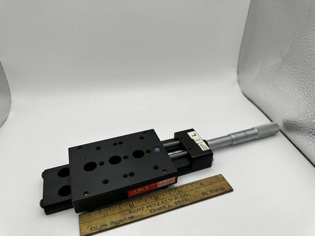J.A. Noll NTS-3B2 w/ STARRETT 63 Micrometer on LINEAR OPTICAL STAGE 4" x 3"