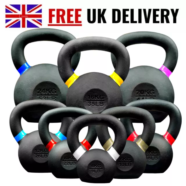 Kettlebells Cast Iron Weights Fitness Exercise Home Gym Workout Training 2-24kg