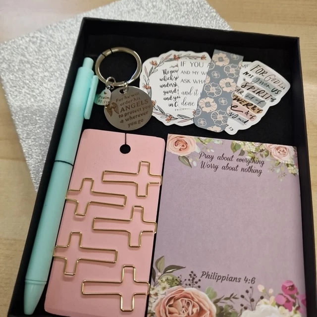 Christian Gift - Keyring And Stationary Set In Presentation Box - Angels