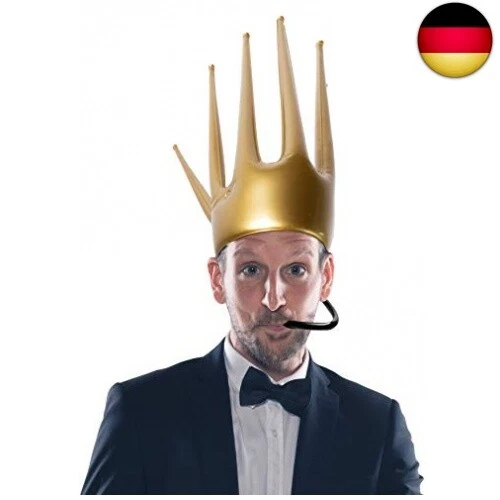 Trötenkrone Krone Aufblasbar Party Deko Geburtstagskrone Tröte Fanartikel K