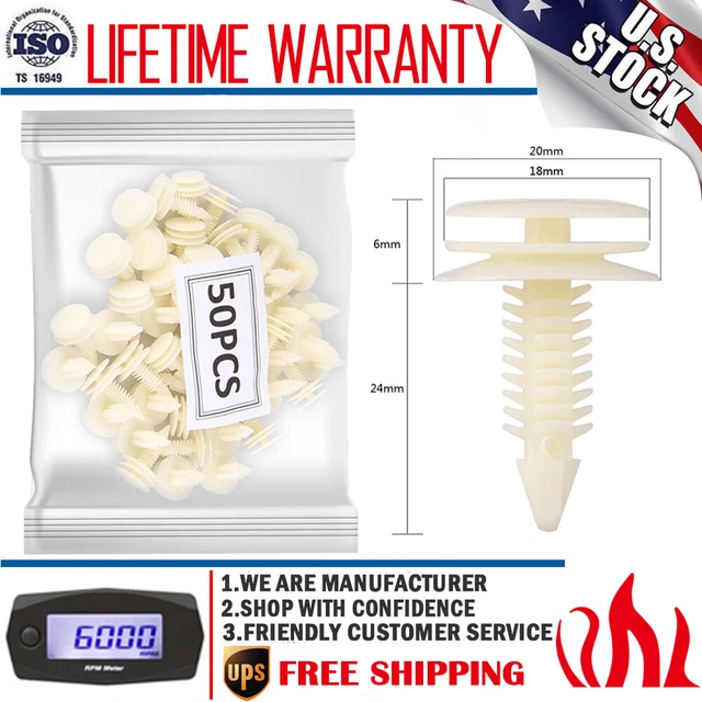 50PCS Front Door Trim Panel Retainer Car Fasteners Clips For GM Chevy Buick GMC