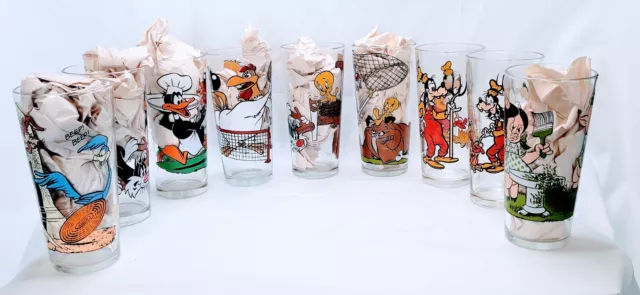 9 PEPSI 1976 & 1978  Looney Tunes Glasses Pepsi Collector Series Glasses