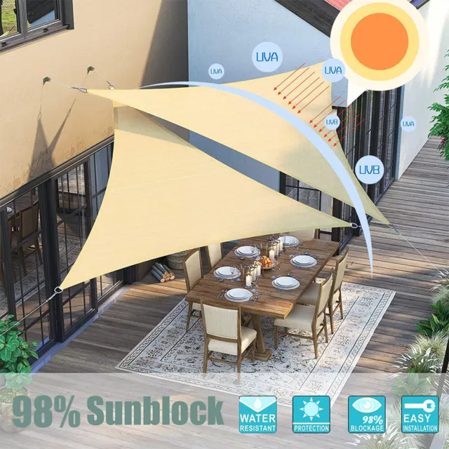 Waterproof Shade Sail Patio Awning Outdoor Garden Pool Sun Canopy Shelter Cover 3