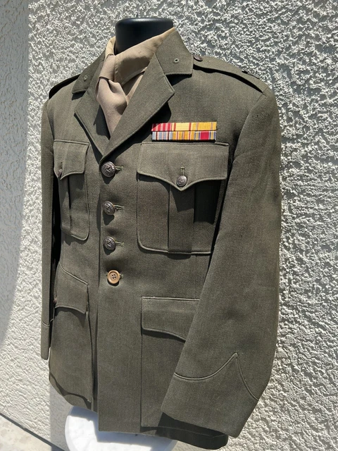 Usmc Alphas Ribbons CHINA MARINE AND WW2 Named USMC Alpha Blouse With Ribbons And Sterling ...